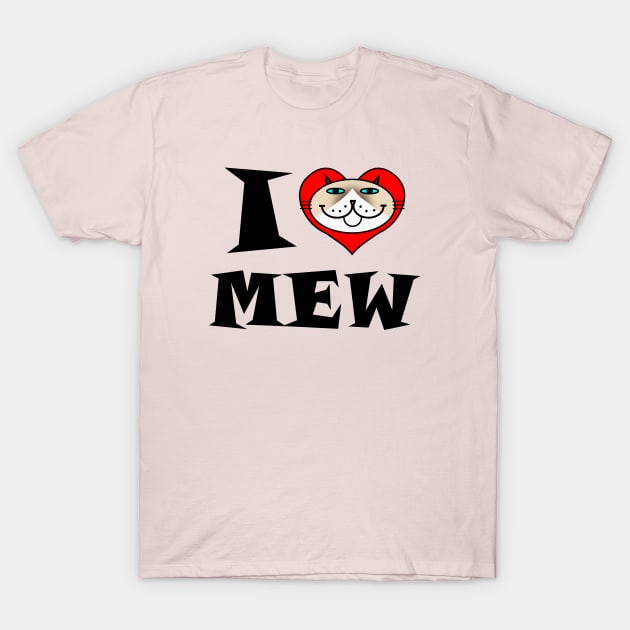 I HEART Cat - Siamese with White Cat T-Shirt by RawSunArt